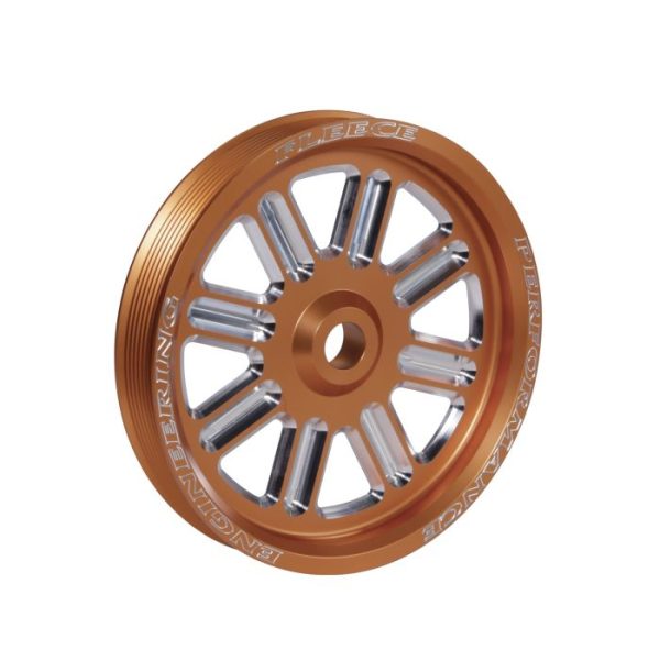 Fleece FPE-34211-ORG-SPK Spoke Design Dual Pump Pulley - 2003-2018 Cummins (Orange)